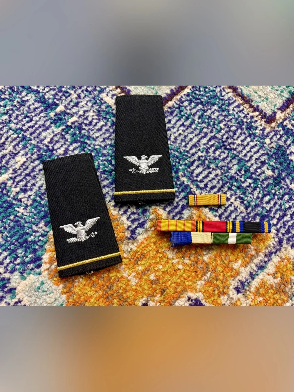 U.S. Navy Officer Shoulder Boards with Service Ribbons